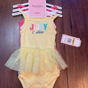 Juicy Couture Yellow Bodysuit with Tulle Skirt set of 3
